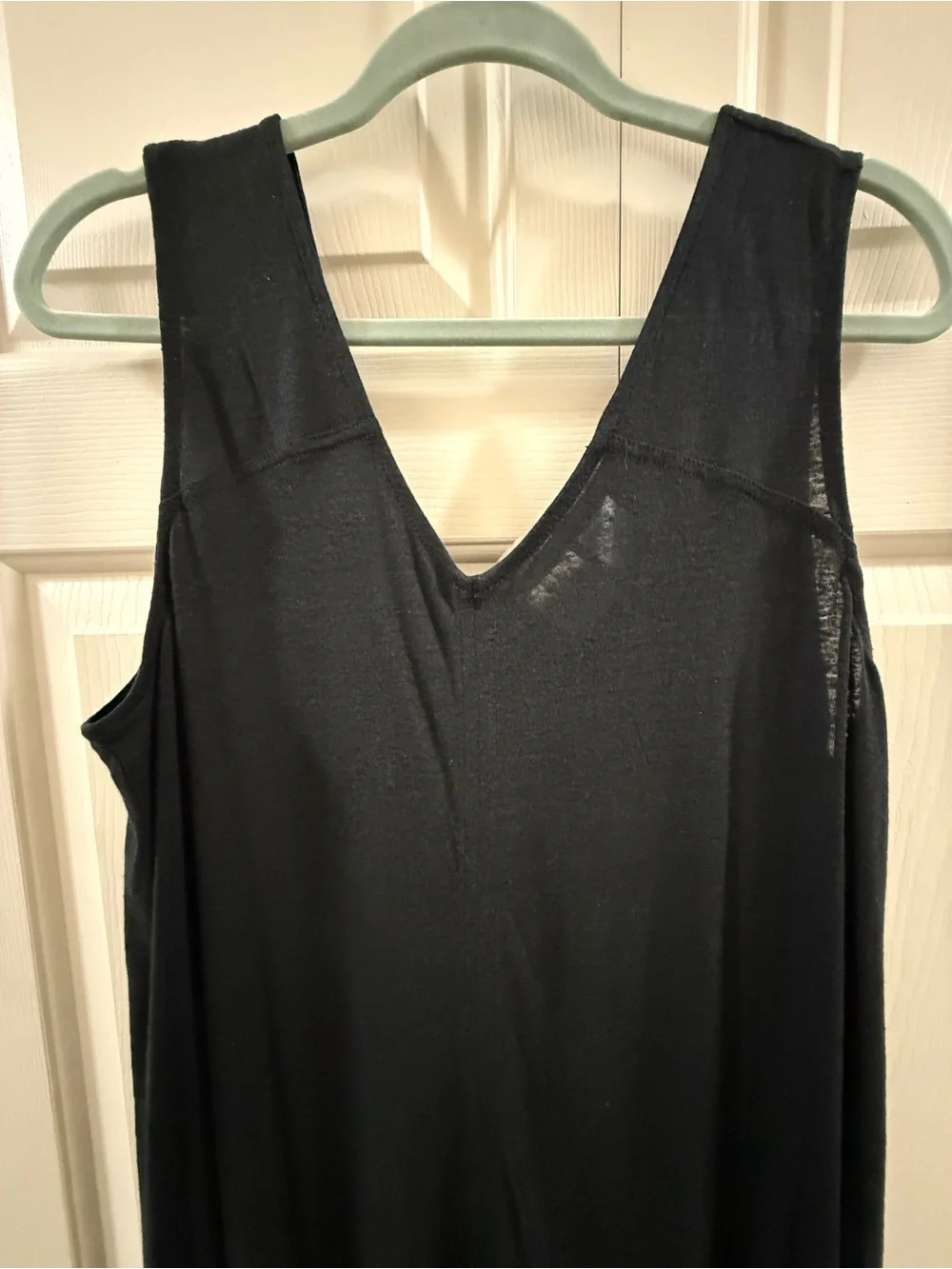 C&C California Black Linen Blend Sleeveless Maxi Dress Side Slit Small